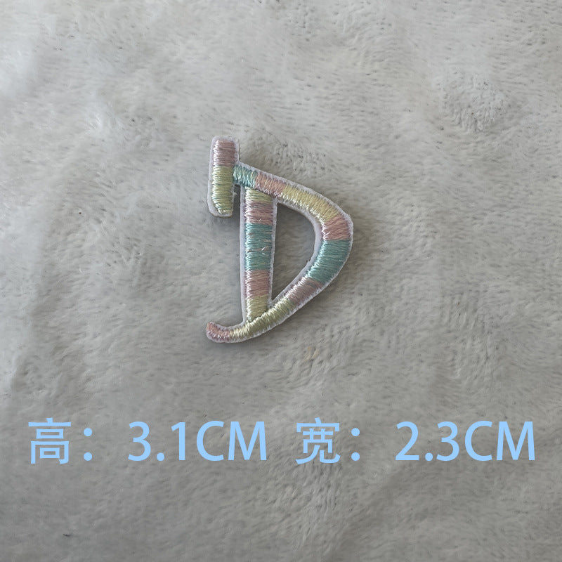 Wholesale Colorful 26 English letters embroidered patch